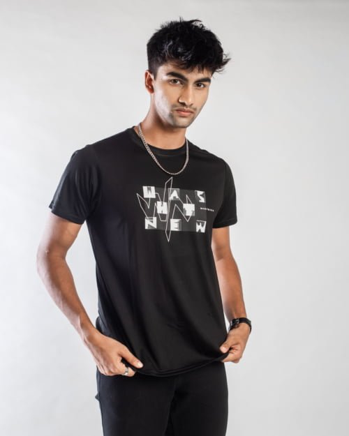 light and shadow graphic t-shirt for men