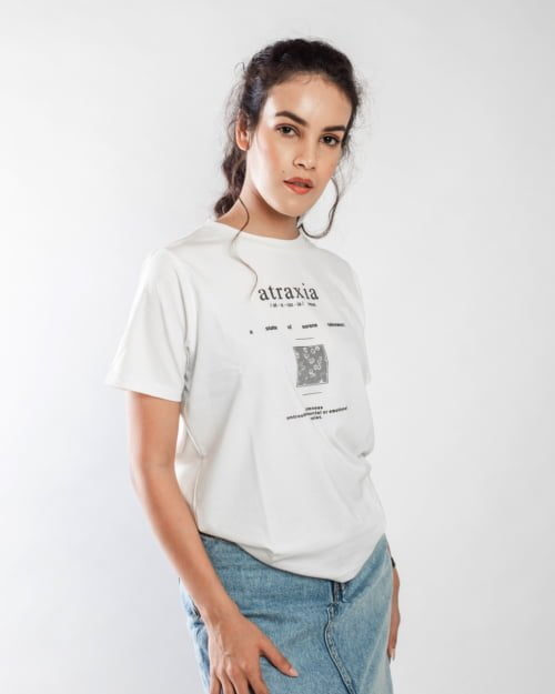 graphic printed white t-shirt for women