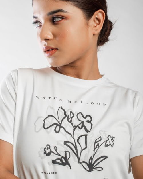 painted flower t-shirt for women